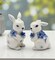 Ceramic Easter Bunny Rabbits with Blue Flowers Salt and Pepper Shakers, Gift for Her or Mom, Kitchen Décor, Spring or Easter Décor